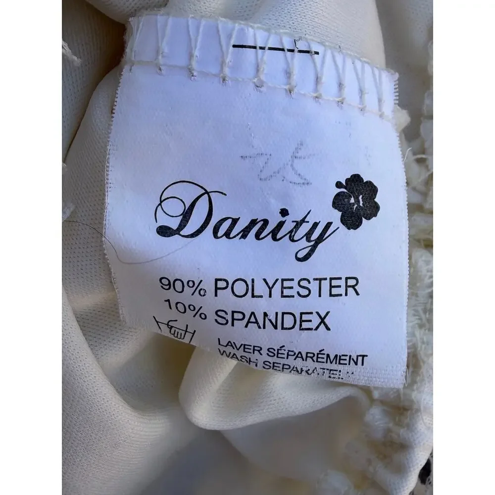 Danity Ivory Lace Two Piece Set Crop Top Skirt Boho Size Small